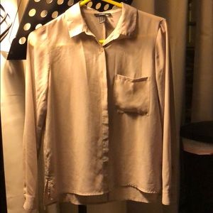 Forever 21 Sheer Long Sleeve Button Up